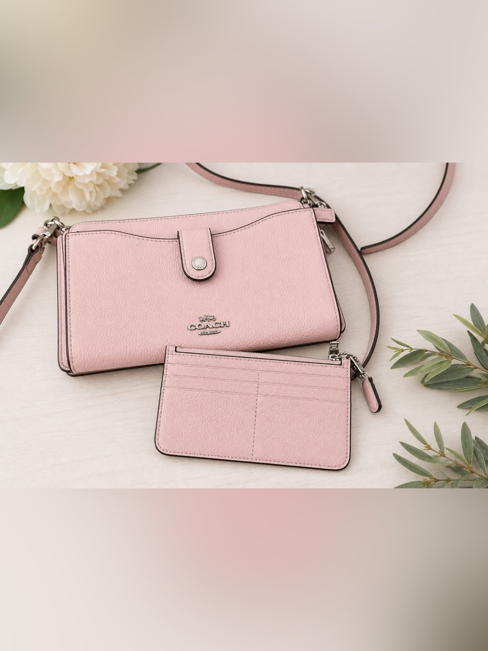 Coach Noa Pop Up Messenger Bag Pebbled Leather Pink Peony